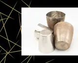 Kilka metalowych naczyń, które mogą być użyte do testów, jak sprawdzić czy platyna to platyna.