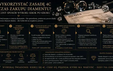 Zasada 4C to przewodnik po świecie diamentów. Wybierz idealną odmianę diamentu, kierując się budżetem, priorytetami i parametrami: szlif, kolor, czystość i carat.