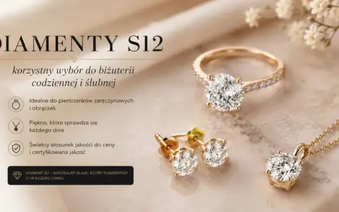 Diamenty SI2 - idealny wybór do biżuterii codziennej i ślubnej. Złoty pierścionek, kolczyki i naszyjnik z kamieniami o naturalnym blasku.