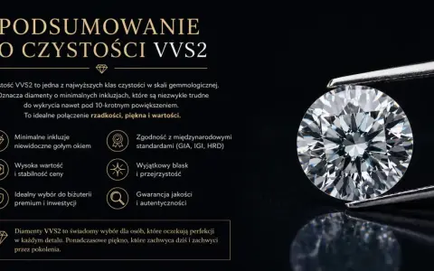 Błyszczący diament VVS2, który jest dowodem, że diament to węgiel poddany ekstremalnej przemianie. Minimalne inkluzje, wysoka wartość i blask.