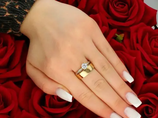 Pierścionek jak obrączka – elegancka biżuteria łącząca style