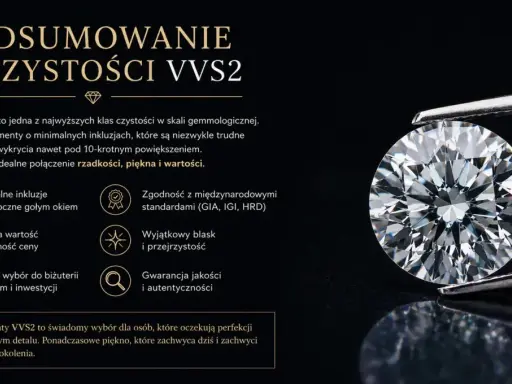 Błyszczący diament VVS2, który jest dowodem, że diament to węgiel poddany ekstremalnej przemianie. Minimalne inkluzje, wysoka wartość i blask.