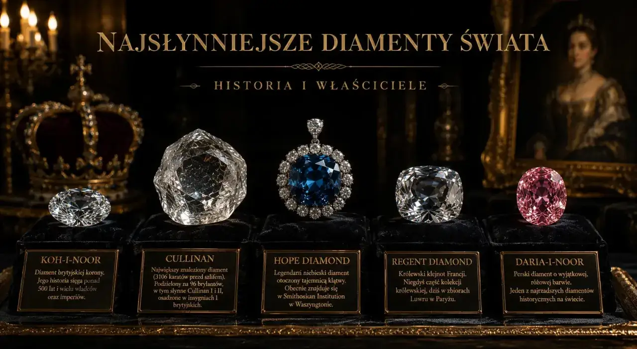 Największy diament świata, Cullinan, błyszczy obok innych legendarnych kamieni szlachetnych.